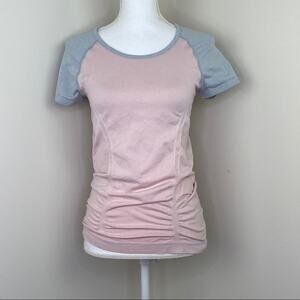 Athleta Color Block Fast Track Tee Pink Size XS